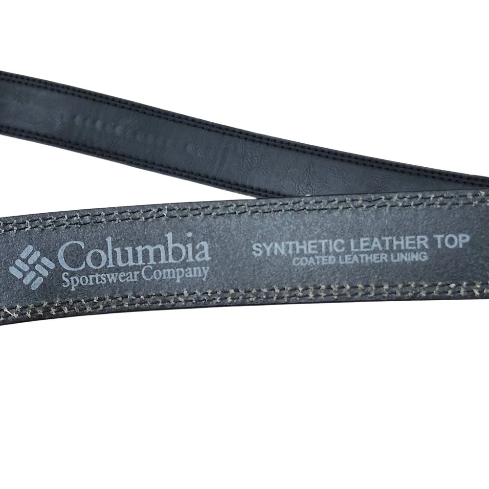 Columbia Mens Ratchet Belt Black Synthetic Leather Sz‎ 46  Logo Buckle Tactical